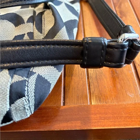 COACH HOBO SHOULDER  HANDBAG 13420 PARKER OP ART BLACK LEATHER TRIM - Picture 3 of 10